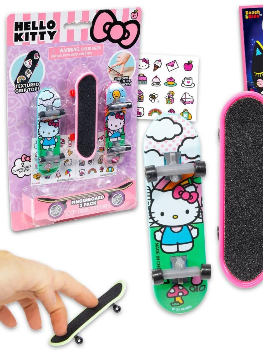FREE WITH ANY BUY❤️Sanrio Hello Kitty 3 Pack Fingerboards Finger Skateboards - Picture 3 of 7